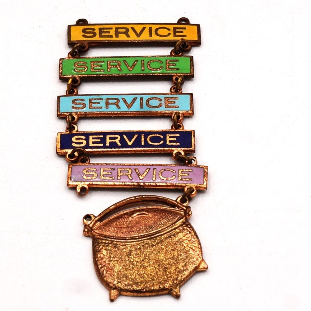 Vintage Masonic Merit Order of Rainbow Partial Badge & Pot of Gold